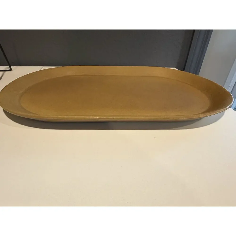 BENNINGTON POTTERY Tawny MUSTARD Sideboard Platter 1671 - 17.5” VTG